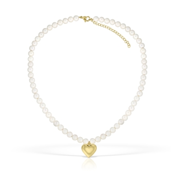 Colier perle mother of pearl, pandantiv placat cu aur de 24K, 40 - 45 cm