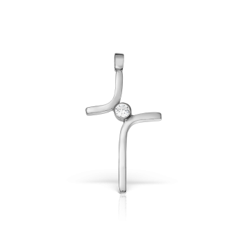 Pandantiv cruce din argint 925, zirconiu