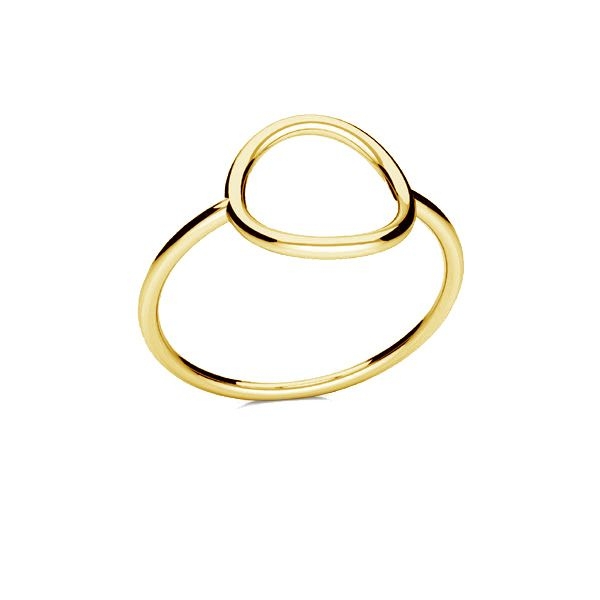 Inel cu cerc din argint 925 placat cu aur de 18K, Circle Ring, marimea 52
