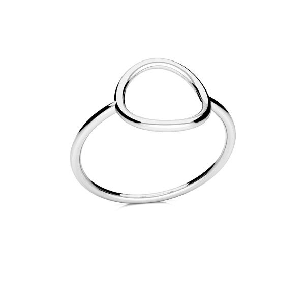 Inel cu cerc din argint 925 placat cu platina, Circle Ring, marimea 52