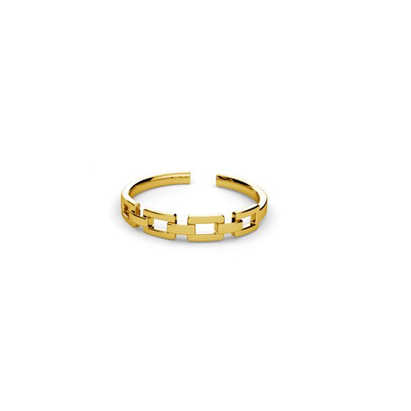 Inel Linked Chain Ring din argint 925 placat cu aur de 18K, reglabil