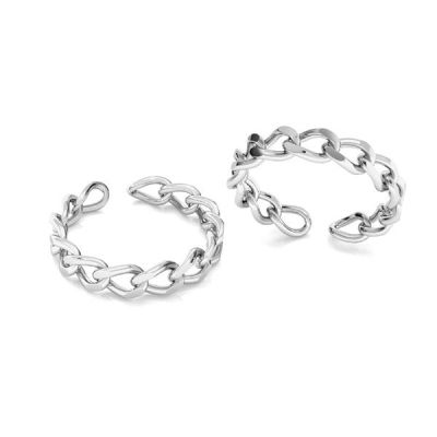 Inel Chain Ring din argint 925, placat cu platina, reglabil